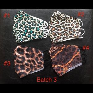 3 pcs of leopard print face masks